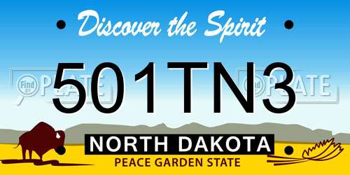 501TN3 North Dakota License Plate