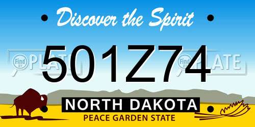 501Z74 North Dakota License Plate
