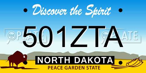 501ZTA North Dakota License Plate