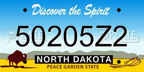 50205Z2 North Dakota License Plate