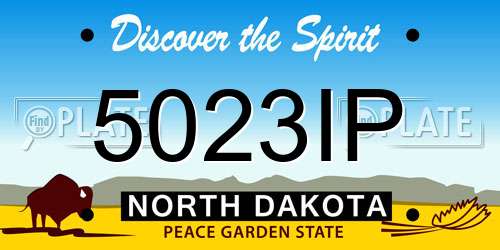 5023IP North Dakota License Plate