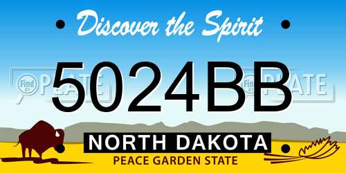 5024BB North Dakota License Plate