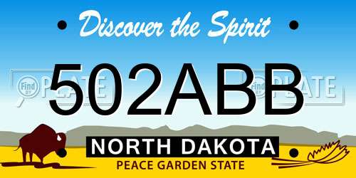 502ABB North Dakota License Plate