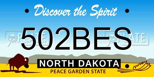 502BES North Dakota License Plate