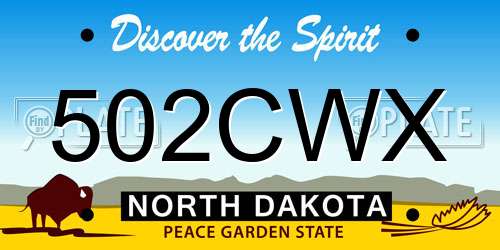 502CWX North Dakota License Plate