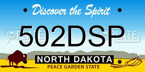 502DSP North Dakota License Plate