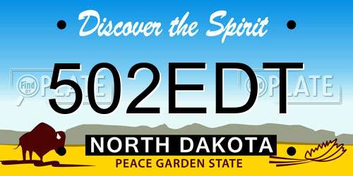 502EDT North Dakota License Plate