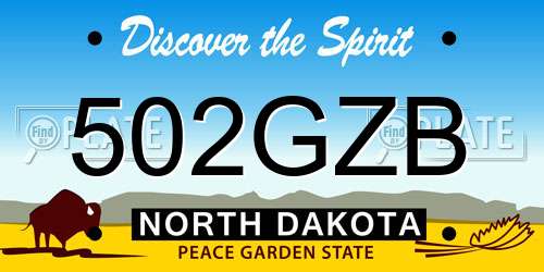 502GZB North Dakota License Plate