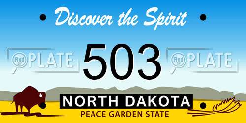 503 North Dakota License Plate