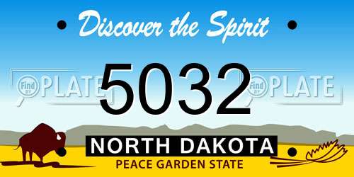 5032 North Dakota License Plate