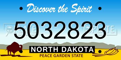 5032823 North Dakota License Plate