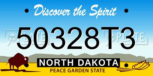 50328T3 North Dakota License Plate