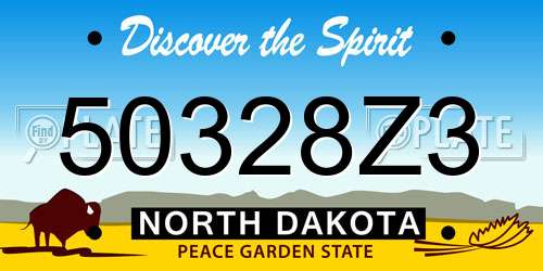 50328Z3 North Dakota License Plate