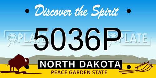 5036P North Dakota License Plate