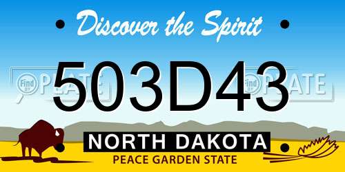 503D43 North Dakota License Plate
