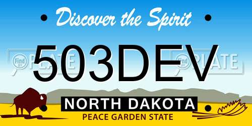 503DEV North Dakota License Plate