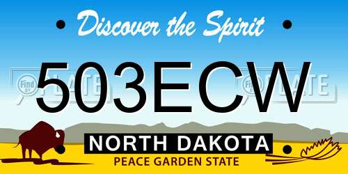 503ECW North Dakota License Plate