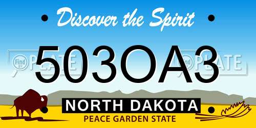 503OA3 North Dakota License Plate