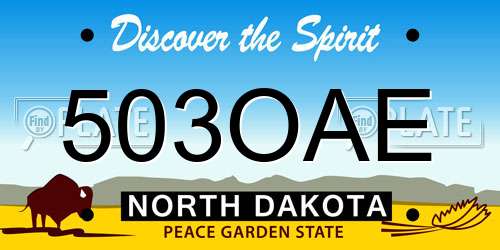 503OAE North Dakota License Plate
