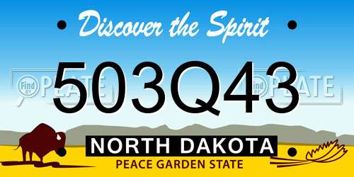 503Q43 North Dakota License Plate