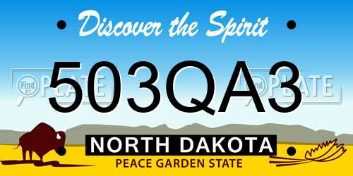 503QA3 North Dakota License Plate