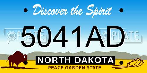 5041AD North Dakota License Plate