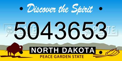 5043653 North Dakota License Plate