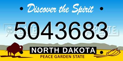 5043683 North Dakota License Plate