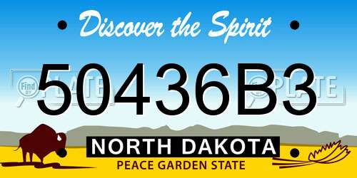 50436B3 North Dakota License Plate