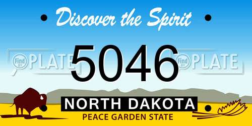 5046 North Dakota License Plate