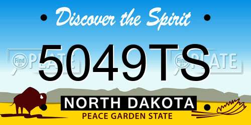 5049TS North Dakota License Plate