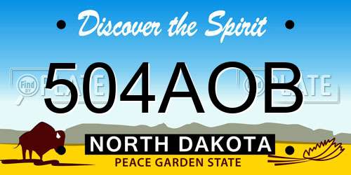 504AOB North Dakota License Plate