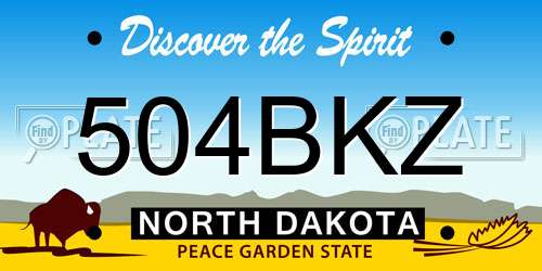 504BKZ North Dakota License Plate