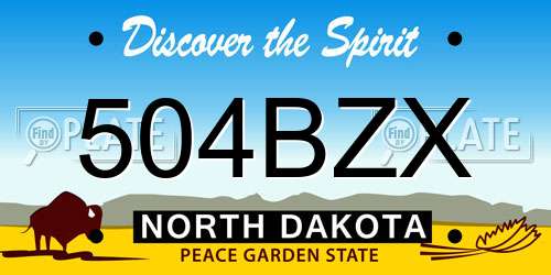 504BZX North Dakota License Plate