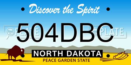 504DBC North Dakota License Plate