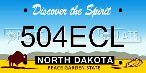 504ECL North Dakota License Plate