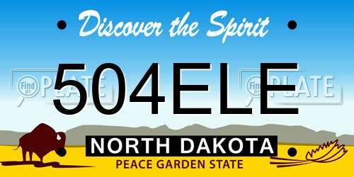 504ELE North Dakota License Plate