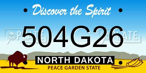 504G26 North Dakota License Plate