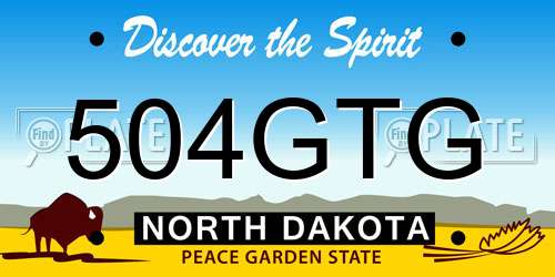 504GTG North Dakota License Plate