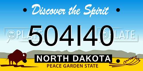 504I40 North Dakota License Plate