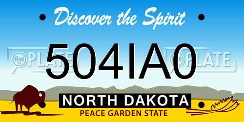 504IA0 North Dakota License Plate