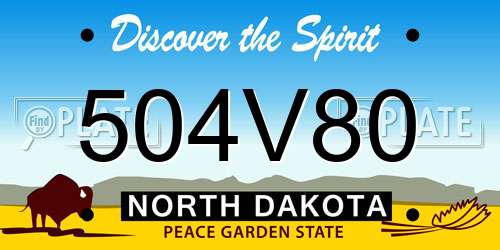 504V80 North Dakota License Plate