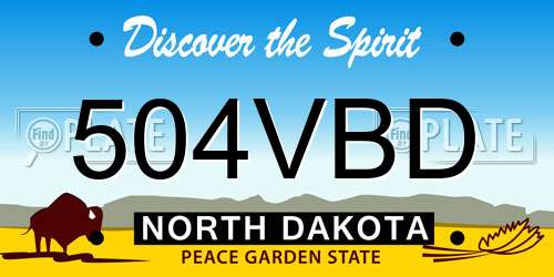 504VBD North Dakota License Plate