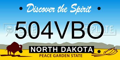504VBO North Dakota License Plate