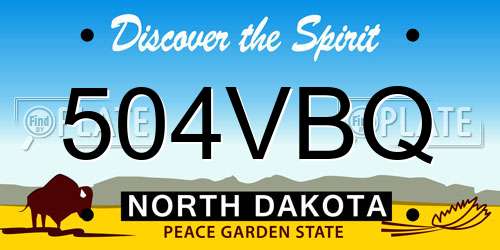 504VBQ North Dakota License Plate