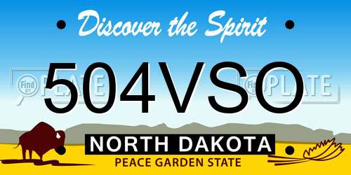 504VSO North Dakota License Plate