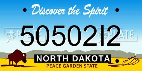 50502I2 North Dakota License Plate
