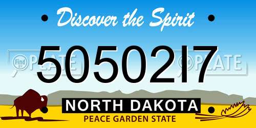 50502I7 North Dakota License Plate