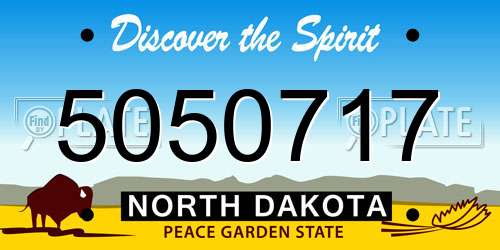 5050717 North Dakota License Plate