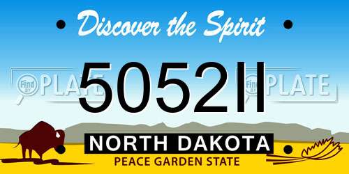 5052II North Dakota License Plate